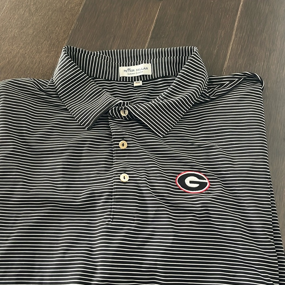 Peter Millar Summer Comfort Georgia Bulldogs Polo Shirt Preppy Mens Size XXL